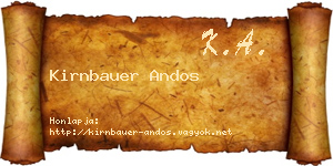 Kirnbauer Andos névjegykártya